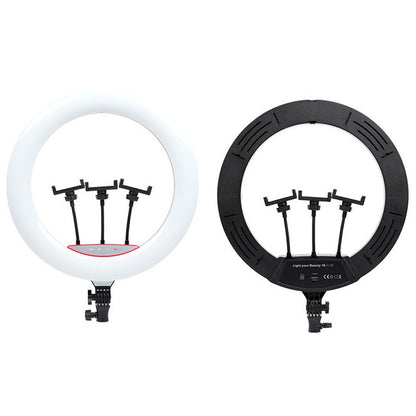 Кільцева лампа 45 см RGB, MJ45 / Різнокольорова світлодіодна LED лампа з 3 тримачами та пультом