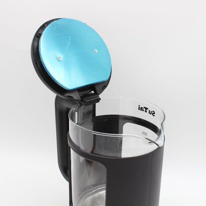 Скляний електрочайник з підсвічуванням, 2.3л, 1500Вт, Su Tai ST-2078, Чорний / Електричний чайник дисковий