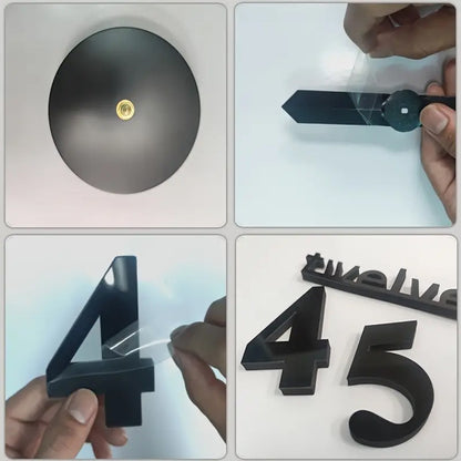 Безкаркасні настінні годинники DIY, 40х40см, MA630, Чорні / 3D годинники на стіну / Годинники настінні / Настінні 3Д годинники