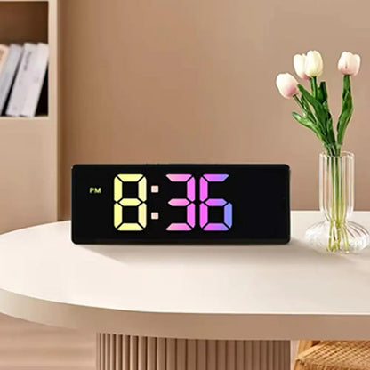 Цифровий LED годинник з будильником RGB JX012 / Настільний годинник / Годинник цифровий