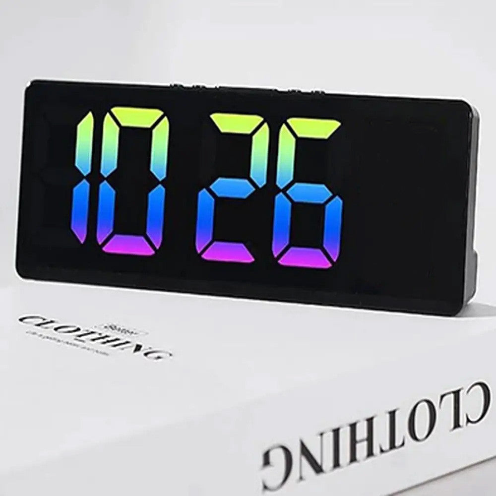Цифровий LED годинник з будильником RGB JX012 / Настільний годинник / Годинник цифровий