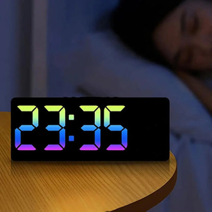 Цифровий LED годинник з будильником RGB JX012 / Настільний годинник / Годинник цифровий