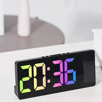 Цифровий LED годинник з будильником RGB JX012 / Настільний годинник / Годинник цифровий