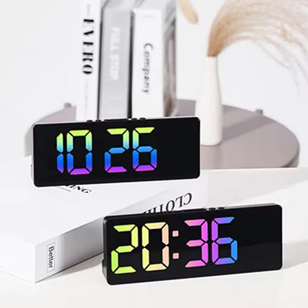 Цифровий LED годинник з будильником RGB JX012 / Настільний годинник / Годинник цифровий