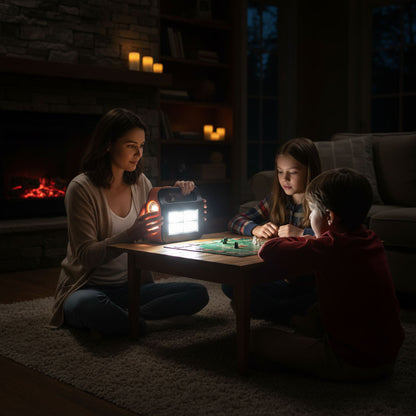 Сонячна зарядна станція-ліхтар із PowerBank + 2 лампочки, COBA CB-999B, Помаранчевий / Ліхтар акумуляторний