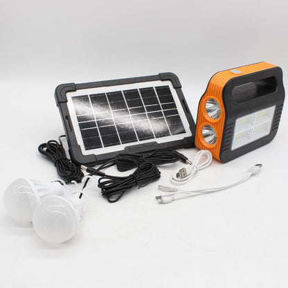 Сонячна зарядна станція-ліхтар із PowerBank + 2 лампочки, COBA CB-999B, Помаранчевий / Ліхтар акумуляторний