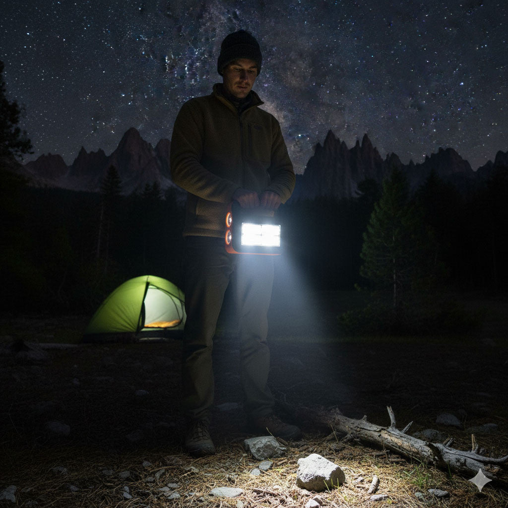 Сонячна зарядна станція-ліхтар із PowerBank + 2 лампочки, COBA CB-999B, Помаранчевий / Ліхтар акумуляторний