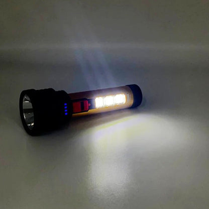 Потужний ручний ліхтар акумуляторний 1LED5W + 3xCOB, 1х18650, CB-C60, Чорно-жовтий / Світлодіодний ліхтарик з бічним світлом