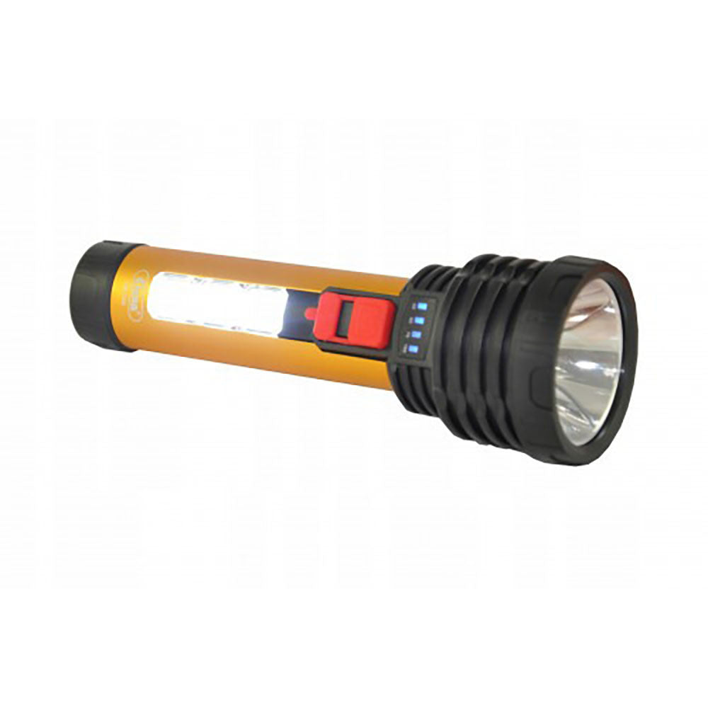 Потужний ручний ліхтар акумуляторний 1LED5W + 3xCOB, 1х18650, CB-C60, Чорно-жовтий / Світлодіодний ліхтарик з бічним світлом