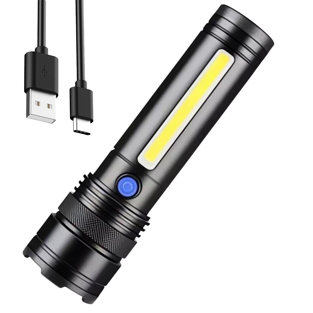 Ручний ліхтарик з Zoom, 1200мАч, USB, X-Balog BL-C27, Чорний / Ліхтарик акумуляторний / Світлодіодний ліхтар ручний