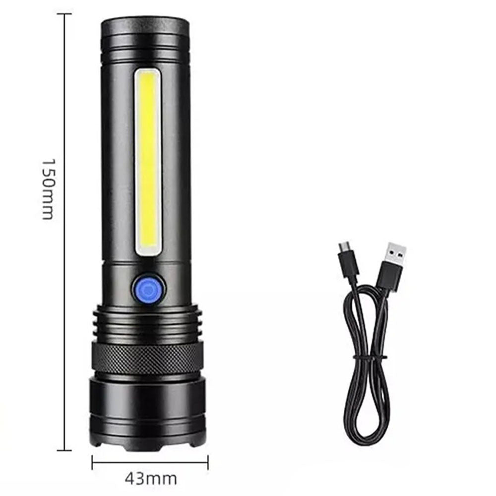 Ручний ліхтарик з Zoom, 1200мАч, USB, X-Balog BL-C27, Чорний / Ліхтарик акумуляторний / Світлодіодний ліхтар ручний