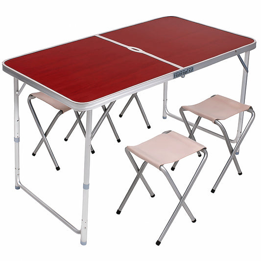 Розкладний стіл для пікніка з 4-ма стільцями, 120x70x60см / Стіл туристичний / Складаний столик