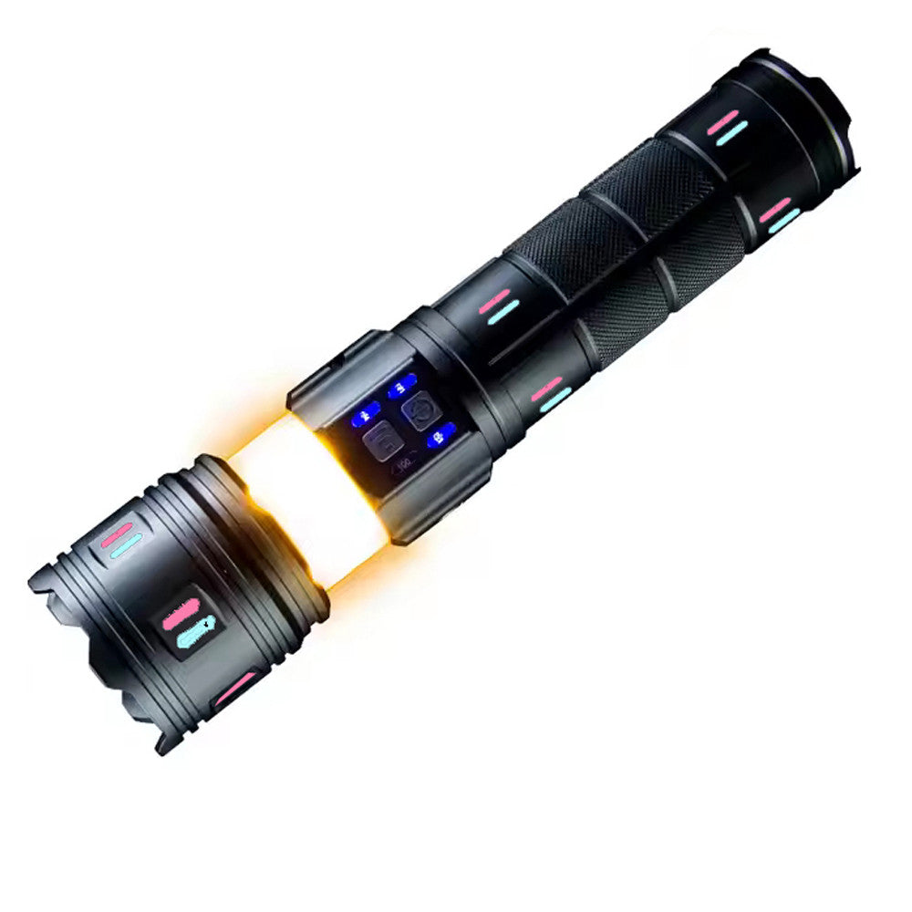 Акумуляторний ліхтар ручний 8x18650, від USB, Power bank, Zoom, AK178, Чорний / Світодіодний ліхтар / Ручний ліхтар
