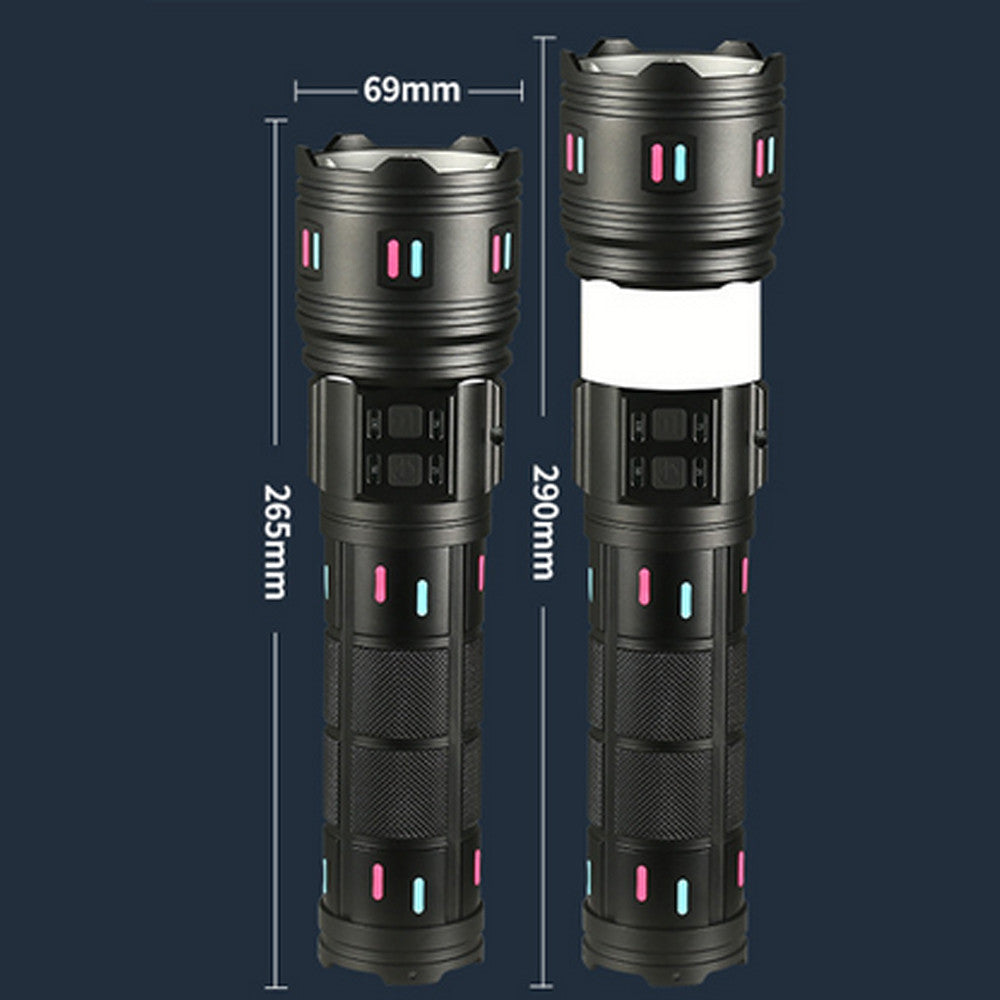 Акумуляторний ліхтар ручний 8x18650, від USB, Power bank, Zoom, AK178, Чорний / Світодіодний ліхтар / Ручний ліхтар