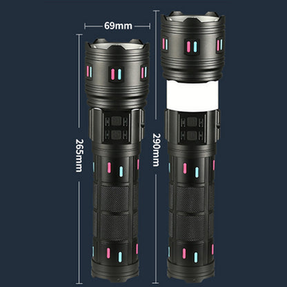 Акумуляторний ліхтар ручний 8x18650, від USB, Power bank, Zoom, AK178, Чорний / Світодіодний ліхтар / Ручний ліхтар