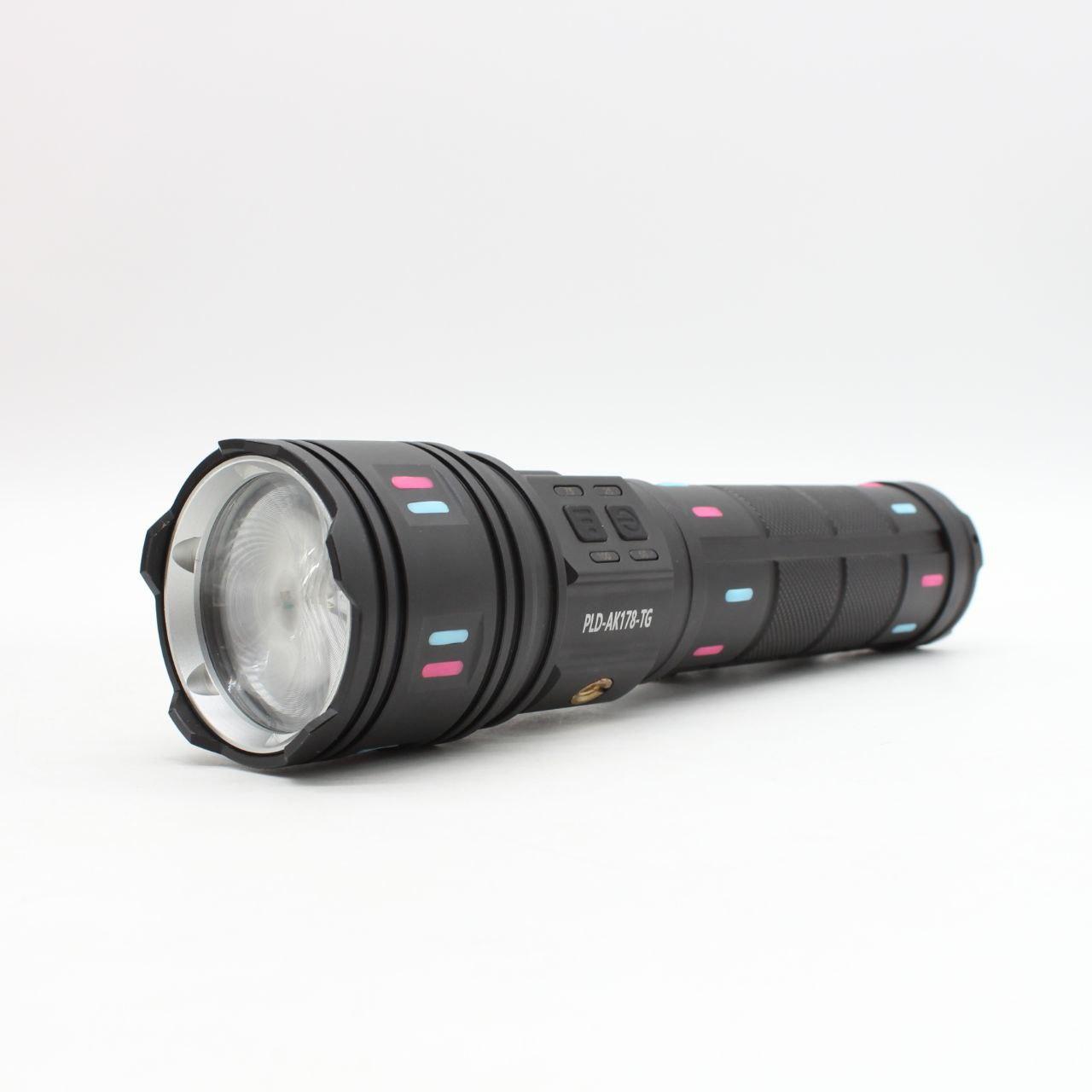 Акумуляторний ліхтар ручний 8x18650, від USB, Power bank, Zoom, AK178, Чорний / Світодіодний ліхтар / Ручний ліхтар