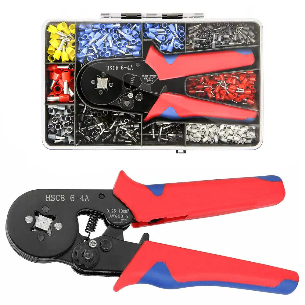 Кримпер-кліщі для обтиску + 2000 наконечників, 0,25-6мм², HSC8 6-6 / Обтиск для проводів / Обтискні щипці