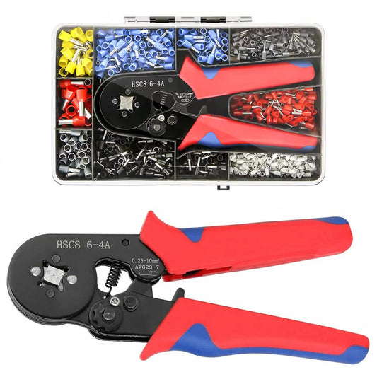 Кримпер-кліщі для обтиску + 2000 наконечників, 0,25-6мм², HSC8 6-6 / Обтиск для проводів / Обтискні щипці