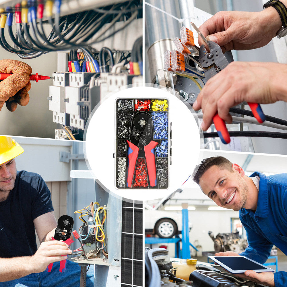 Кримпер-кліщі для обтиску + 2000 наконечників, 0,25-6мм², HSC8 6-6 / Обтиск для проводів / Обтискні щипці