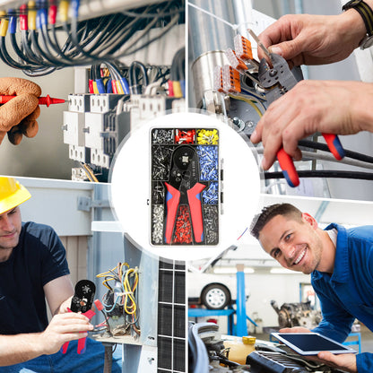 Кримпер-кліщі для обтиску + 2000 наконечників, 0,25-6мм², HSC8 6-6 / Обтиск для проводів / Обтискні щипці