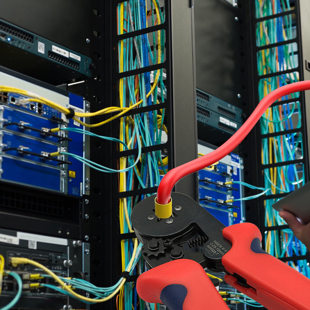 Кримпер-кліщі для обтиску + 2000 наконечників, 0,25-6мм², HSC8 6-6 / Обтиск для проводів / Обтискні щипці