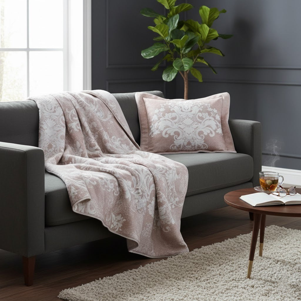 Покривало з наволочками, 270x260см, Pepper Home Eva Pink / Комплект покривало + наволочки