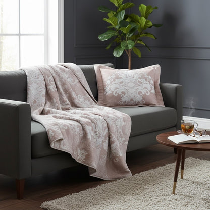 Покривало з наволочками, 270x260см, Pepper Home Eva Pink / Комплект покривало + наволочки