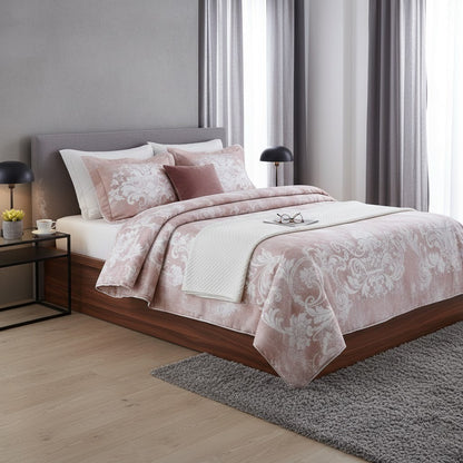 Покривало з наволочками, 270x260см, Pepper Home Eva Pink / Комплект покривало + наволочки