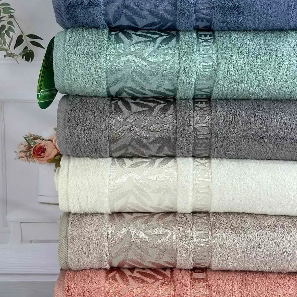 Бамбукові рушники, 6 шт/уп., 50x90 см., Cestepe Bambuk Cherry / Комплект бамбукових рушників / Набір рушників