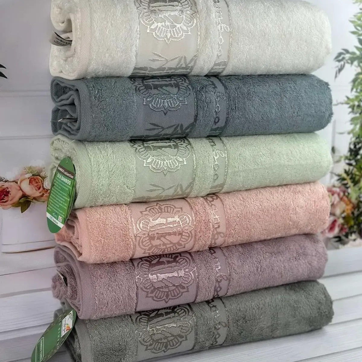 Бамбукові рушники, 6 шт/уп., 50x90 см., Cestepe Bambuk Kamush / Набір бамбукових рушників / Комплект рушників