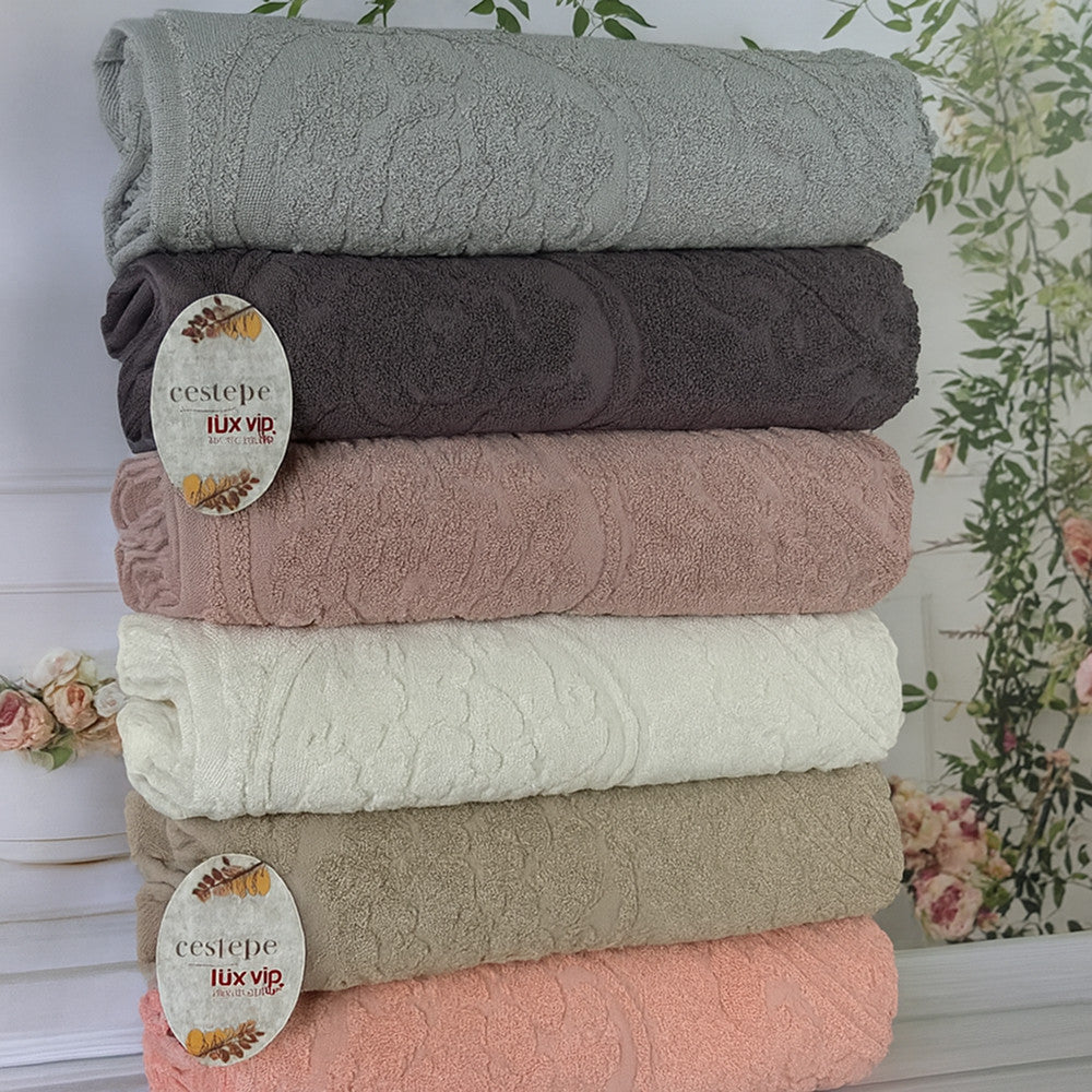 Рушники махрові 50х90см, Cestepe Lux cotton Baki / Комплект коттонових рушників для рук та обличчя