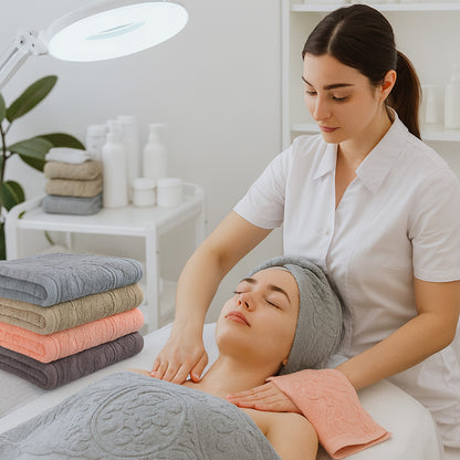 Рушники махрові 50х90см, Cestepe Lux cotton Baki / Комплект коттонових рушників для рук та обличчя
