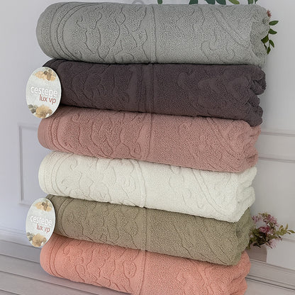 Рушники махрові 50х90см, Cestepe Lux cotton Baki / Комплект коттонових рушників для рук та обличчя