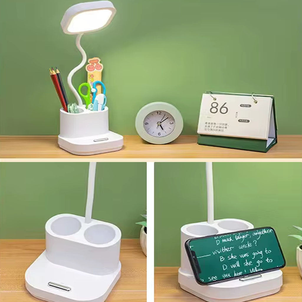 Настільна лампа на акумуляторі 10 Вт, 3 режими, USB, BL-1957, Білий / Світлодіодна лампа на гнучкій ніжкці / LED-лампа настільна