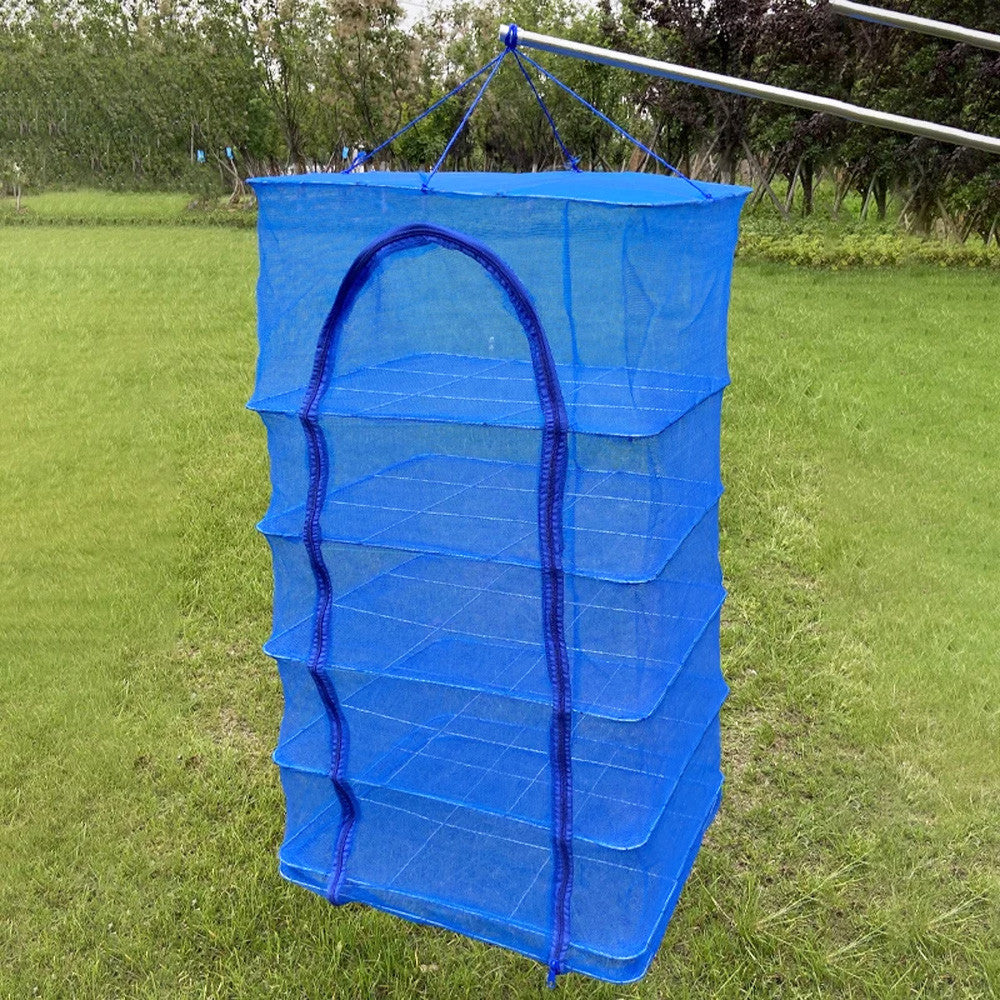 Складна сушарка для риби, грибів та овочів (100х50х50см), 5 ярусів / Підвісна сітка для сушки фруктів