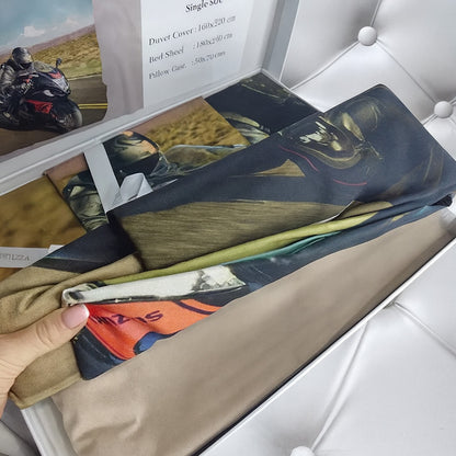 Дитяча постільна білизна з 3D принтом, Полуторне, Belizza Racing / Комплект постільної білизни для дітей