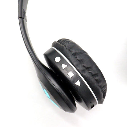 Бездротові навушники Котячі вушка VZV-23M, Чорні / Дитячі навушники з підсвічуванням та мікрофоном