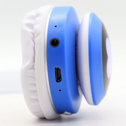 Бездротові навушники Котячі вушка VZV-23M, Сині / Дитячі навушники з підсвічуванням та мікрофоном