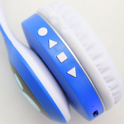 Бездротові навушники Котячі вушка VZV-23M, Сині / Дитячі навушники з підсвічуванням та мікрофоном