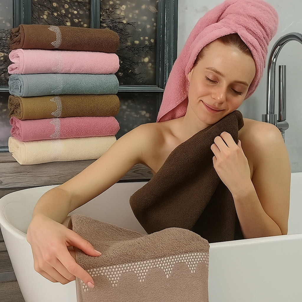 Махрові рушники 100x150 см, 6 шт Eko Sweet Dream / Набір рушників з бавовни / Комплект рушників