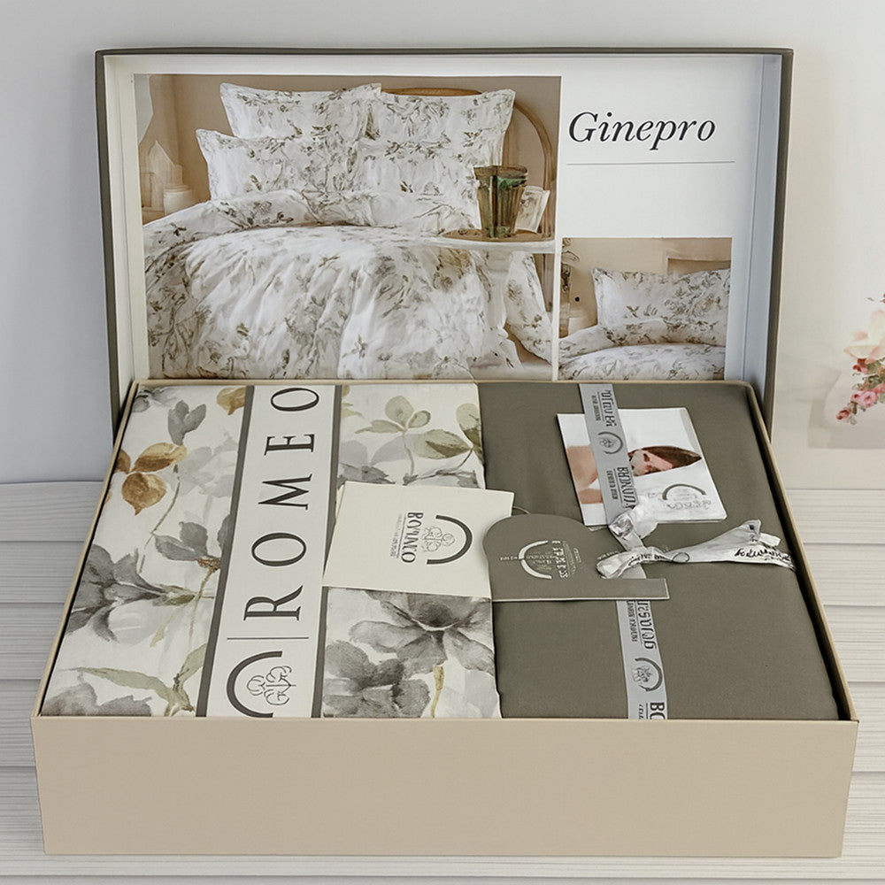 Комплект постільної білизни попліновий, Євро розмір, Romeo home Tensel Poplin Ginepro / Постільна білизна поплінова