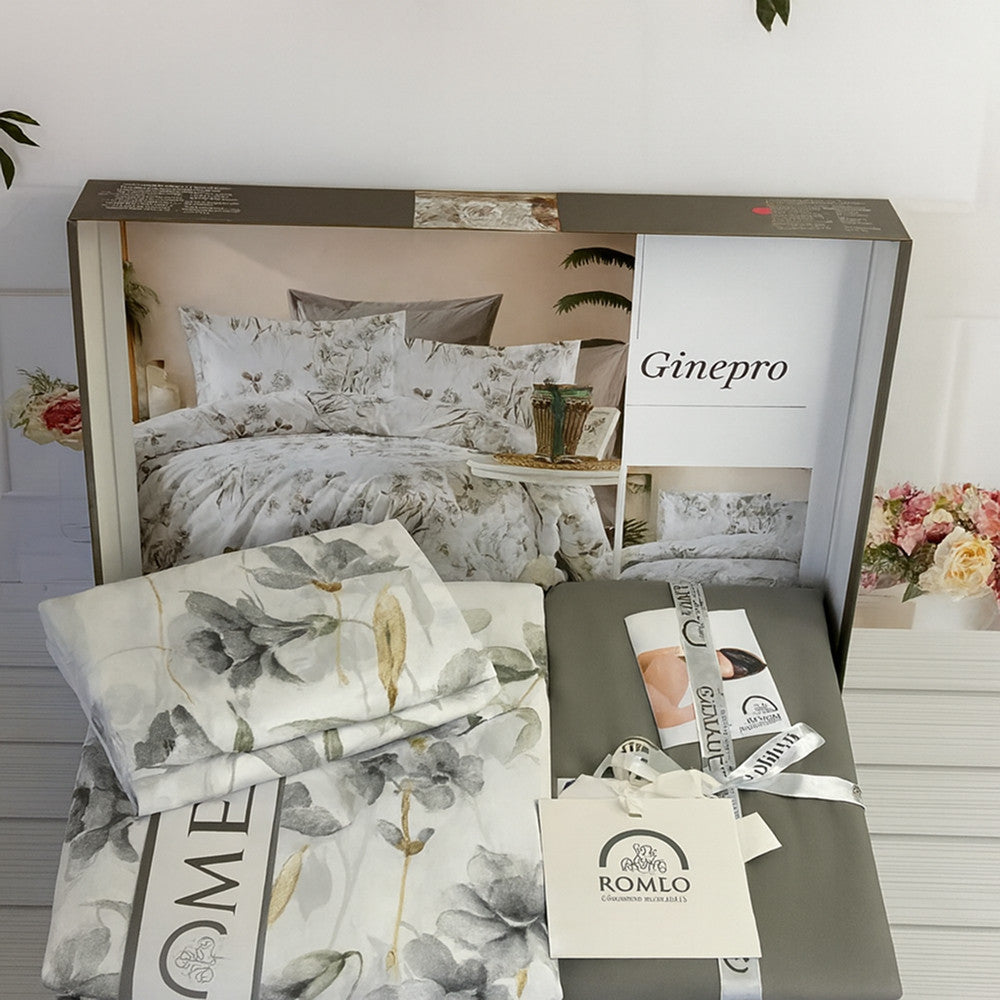 Комплект постільної білизни попліновий, Євро розмір, Romeo home Tensel Poplin Ginepro / Постільна білизна поплінова