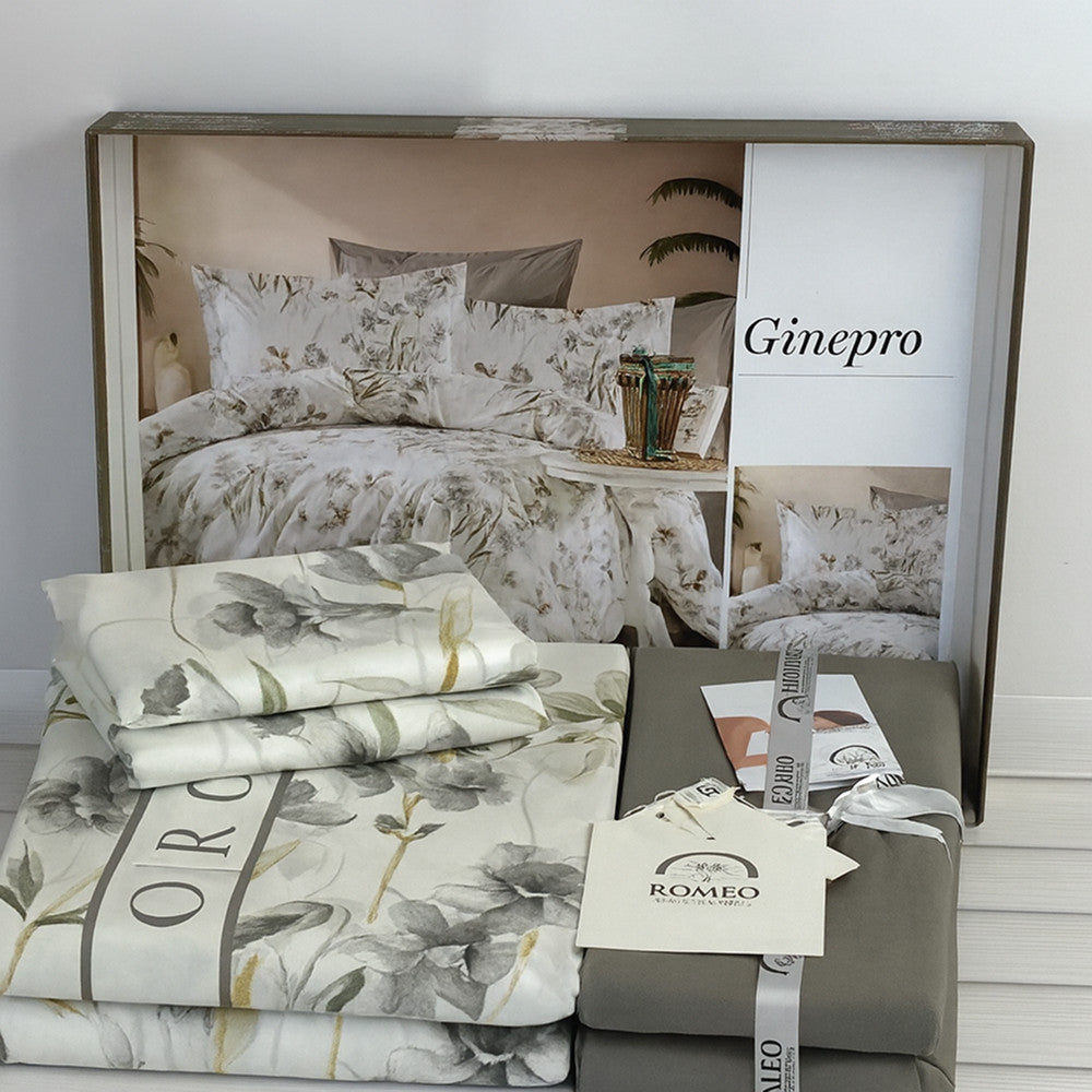 Комплект постільної білизни попліновий, Євро розмір, Romeo home Tensel Poplin Ginepro / Постільна білизна поплінова