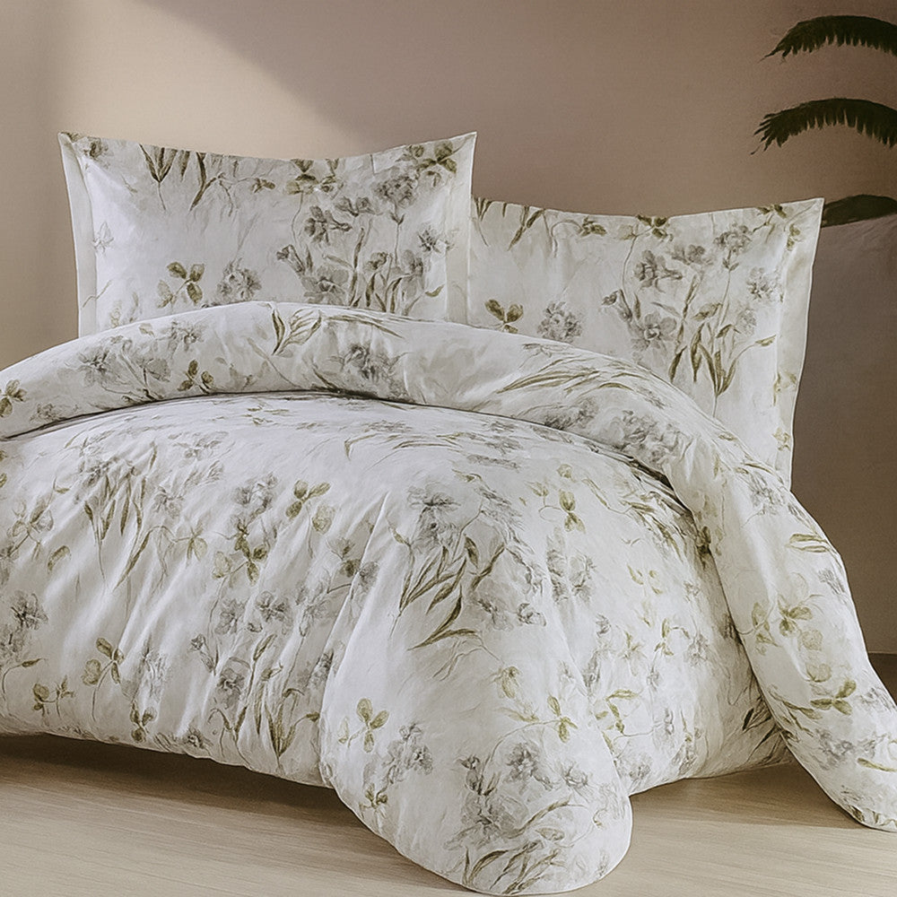 Комплект постільної білизни попліновий, Євро розмір, Romeo home Tensel Poplin Ginepro / Постільна білизна поплінова