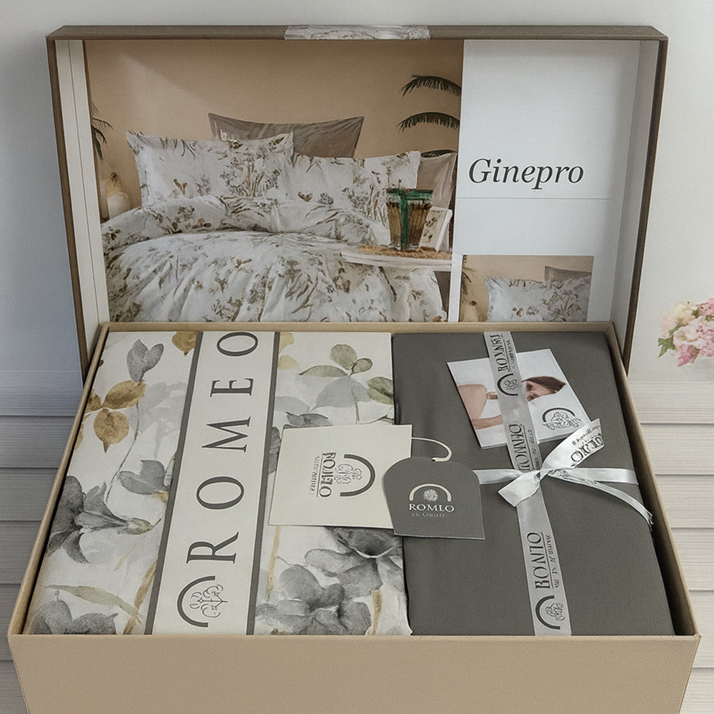 Комплект постільної білизни попліновий, Євро розмір, Romeo home Tensel Poplin Ginepro / Постільна білизна поплінова