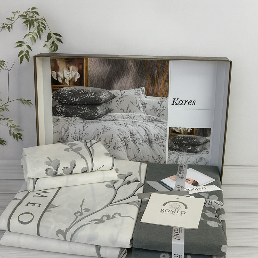 Комплект постільної білизни попліновий, Romeo home Poplin Kares / Набір постільної білизни бавовняний