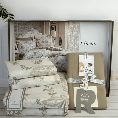 Комплект постільної білизни попліновий, Євро розмір, Romeo home Poplin Linens / Бавовняна постільна білизна