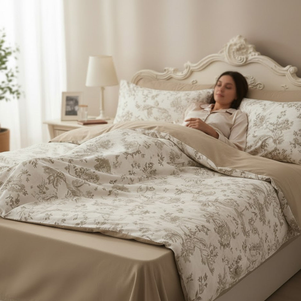 Комплект постільної білизни попліновий, Євро розмір, Romeo home Poplin Linens / Бавовняна постільна білизна