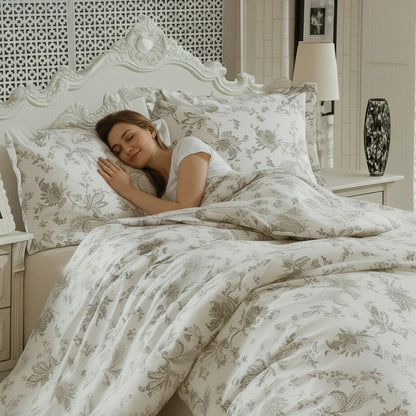 Комплект постільної білизни попліновий, Євро розмір, Romeo home Poplin Linens / Бавовняна постільна білизна
