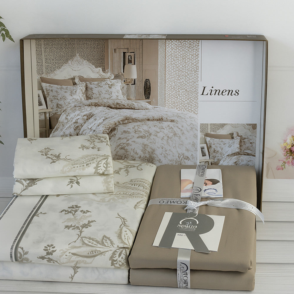 Комплект постільної білизни попліновий, Євро розмір, Romeo home Poplin Linens / Бавовняна постільна білизна